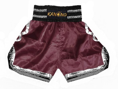 Boxing Shorts : KNBSH-201-Maroon-Silver